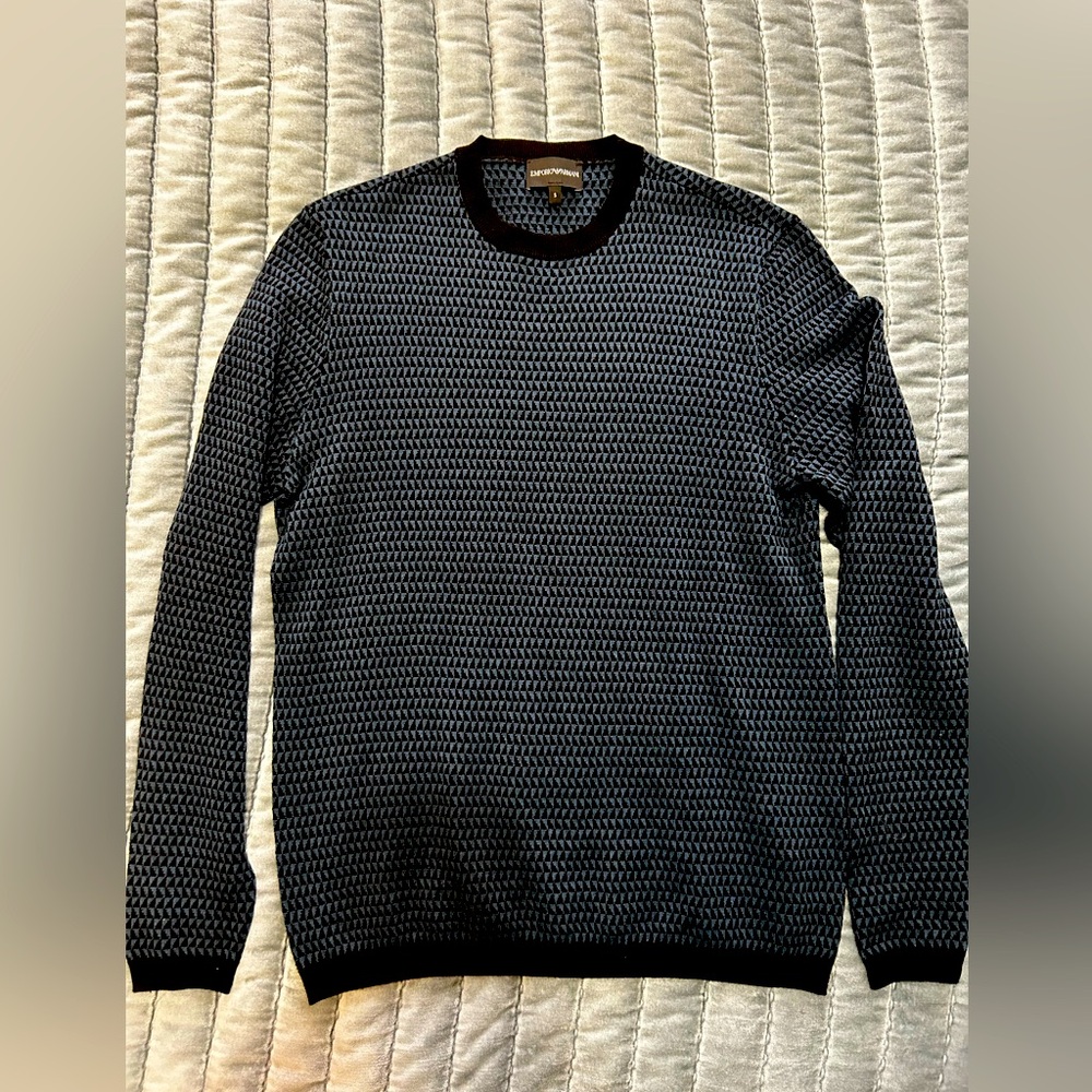 Emporio Armani
Men's Honeycomb-Print Crewneck Sweater